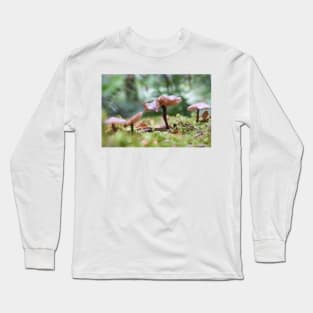 Delicate pink mushrooms on forest floor. Long Sleeve T-Shirt